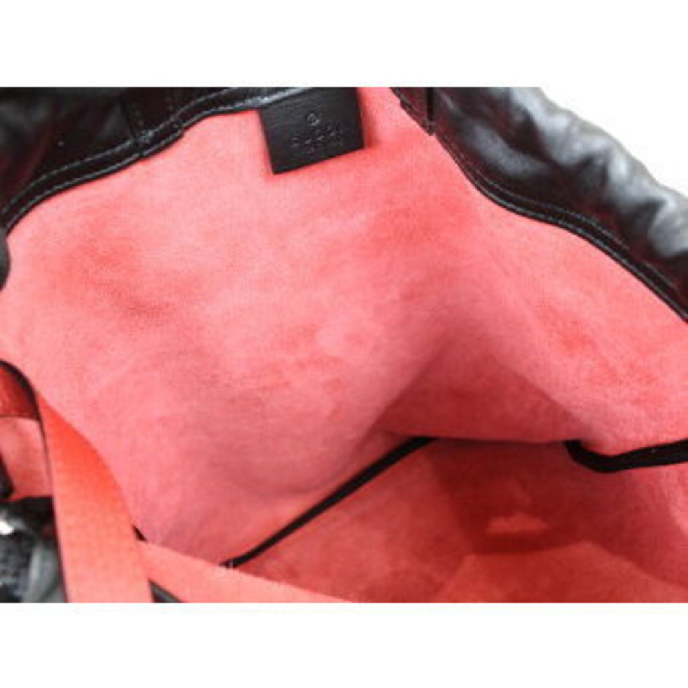 Gucci Drawstring Backpack Leather Red Black - image 8